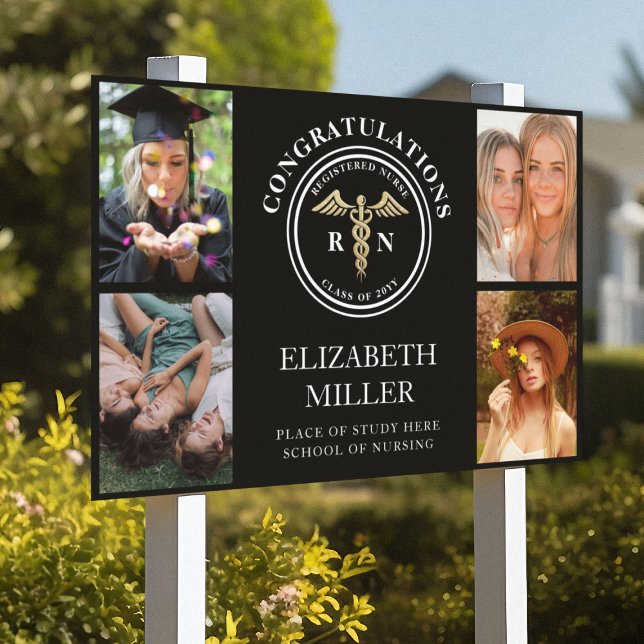 Registered Nurse RN Medical Graduate Photo Yard Sign (Creator Uploaded)