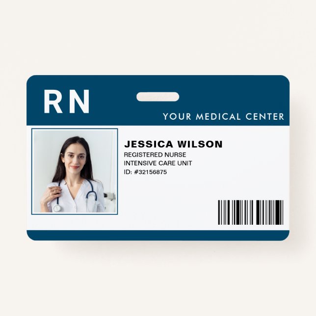 Registered Nurse RN Medical Hospital ID Badge (Front)