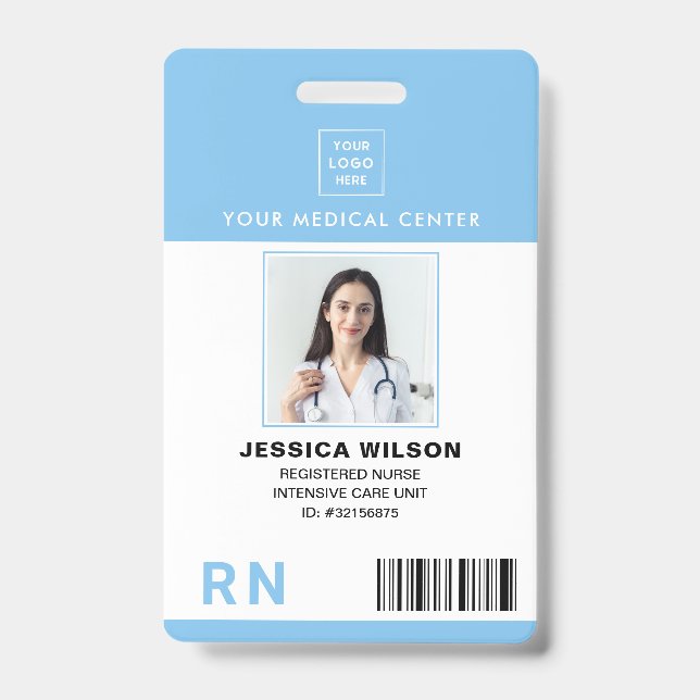 Registered Nurse RN Medical ID Blue Badge (Front)