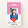 Registered Nurse RN Medical Pink Photo ID Work Badge