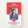 Registered Nurse RN Medical Red Photo ID Work Badge