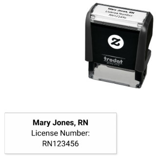 Registered Nurse (RN) Name License Number Template Self-inking Stamp