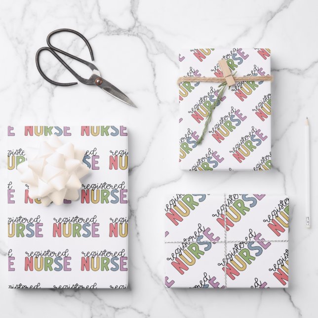 Registered Nurse RN Nurse Graduation Wrapping Paper Sheets (Front)