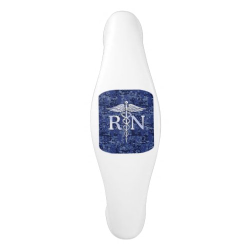 Registered Nurse RN Silber Caduceus Navy Blue Camo Ceramic Cabinet Pull