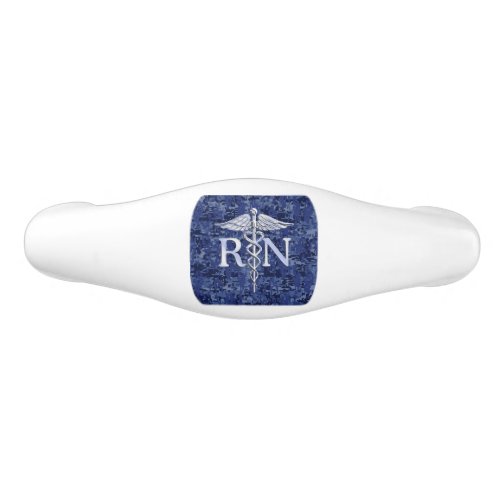 Registered Nurse RN Silber Caduceus Navy Blue Camo Ceramic Drawer Pull