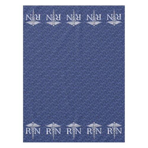 Registered Nurse RN Silber Caduceus Navy Blue Camo Tablecloth