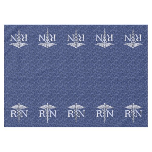 Registered Nurse RN Silber Caduceus Navy Blue Camo Tablecloth