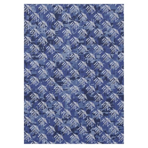 Registered Nurse RN Silber Caduceus Navy Blue Camo Tablecloth