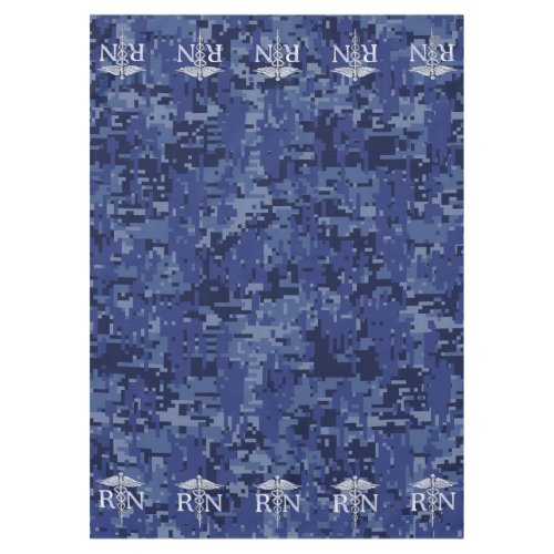 Registered Nurse RN Silber Caduceus Navy Blue Camo Tablecloth