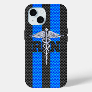 Registered Nurse RN Silver Caduceus iPhone 15 Case