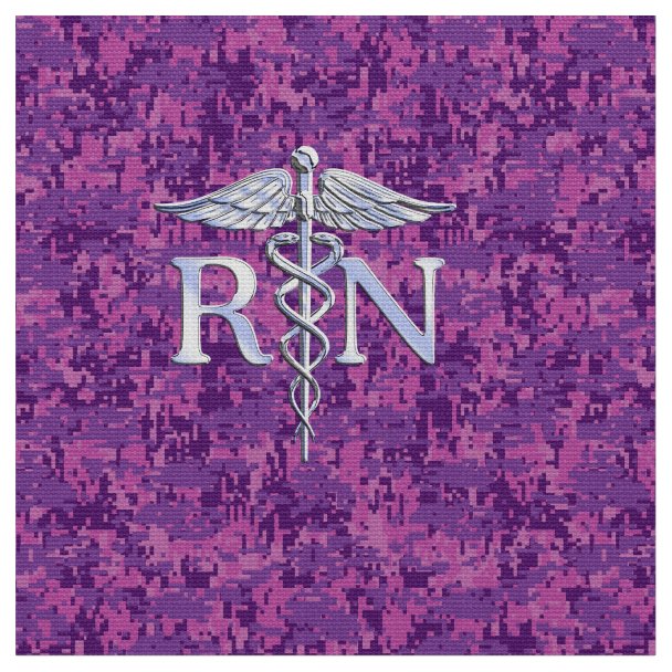 RN Registered Nurse - Purple Pattern Fabric | Zazzle