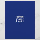 Registered Nurse RN Silver Caduceus Navy Blue deco (Front)