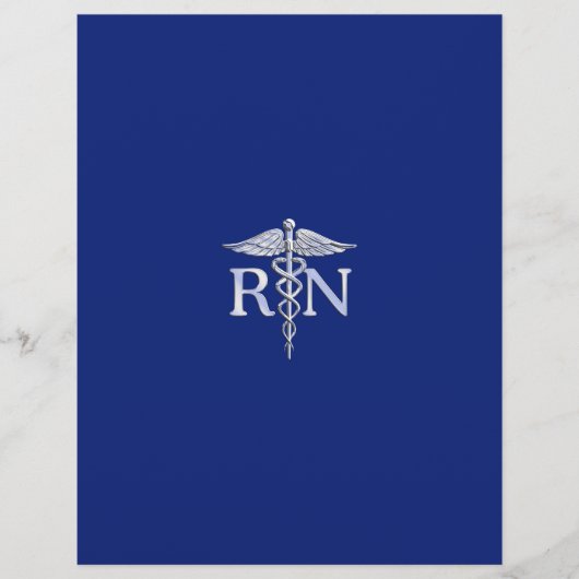 Registered Nurse RN Silver Caduceus Navy Blue deco (Front)