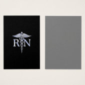 Registered Nurse RN Silver Caduceus on Black (Front & Back)