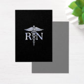 Registered Nurse RN Silver Caduceus on Black (Desk)