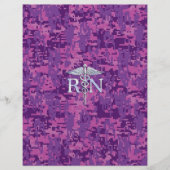 Registered Nurse RN Silver Caduceus on Pink Camo (Front)