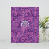Registered Nurse RN Silver Caduceus on Pink Camo (Standing Front)