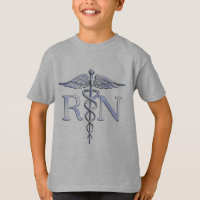 Registered Nurse RN Silver Caduceus Snakes Black
