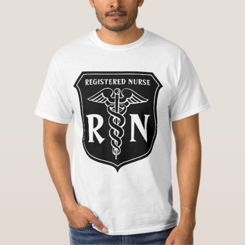 Registered nurse RN t shirt with caduceus symbol
