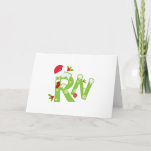 Registered Nurse Santa RN Nursing Gifts Christmas Holiday Card