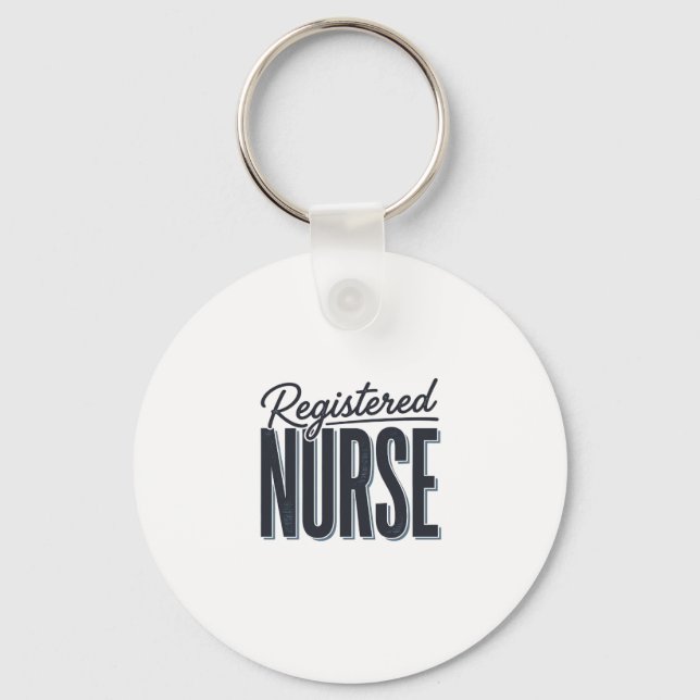 Registered Nurse Script Typography Vector Design_1 Keychain (Front)
