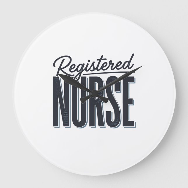 Registered Nurse Script Typography Vector Design_1 Large Clock (Front)