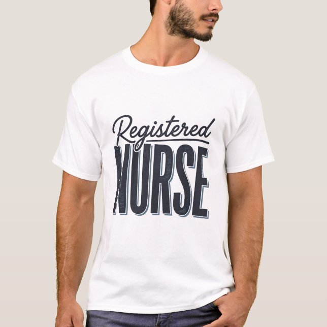 Registered Nurse Script Typography Vector Design_1 T-Shirt (Front)
