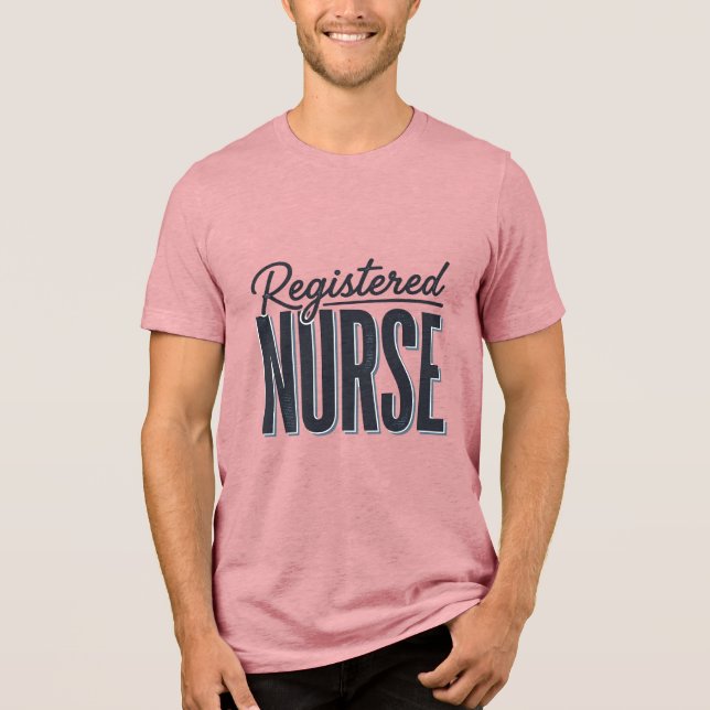 Registered Nurse Script Typography Vector Design_1 Tri-Blend Shirt (Front)