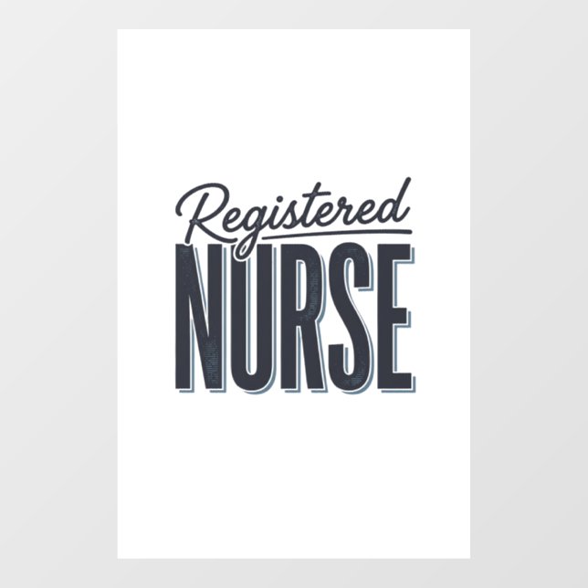 Registered Nurse Script Typography Vector Design_1 Window Cling (Sheet)
