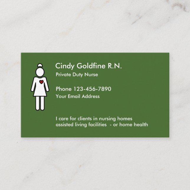 Registered Nurse Simple Businesscards Business Card (Front)