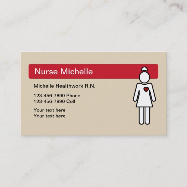 Registered Nurse Simple Professional Business Card (Front)