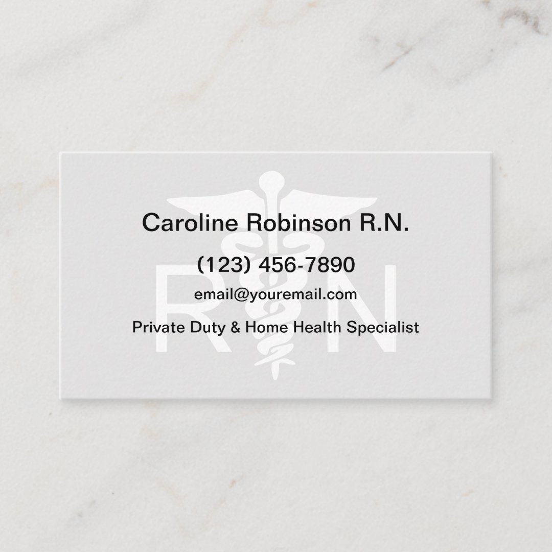 Registered Nurse Simple RN Symbol Business Card | Zazzle