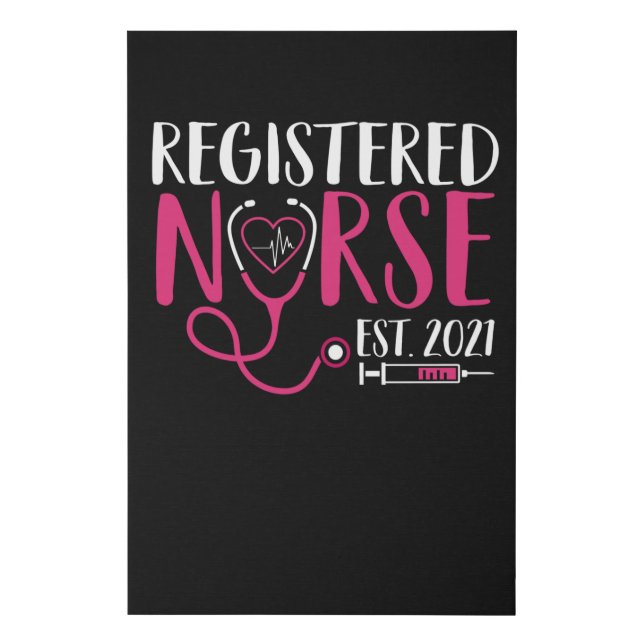 Registered Nurse since 2021 cna day Graduation Faux Canvas Print (Front)