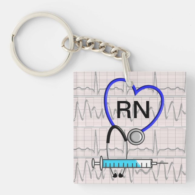 Registered Nurse Stethoscope Keychain (Front)