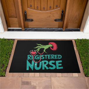 Registered Nurse Stethoscope Santa Elf Christmas  Doormat