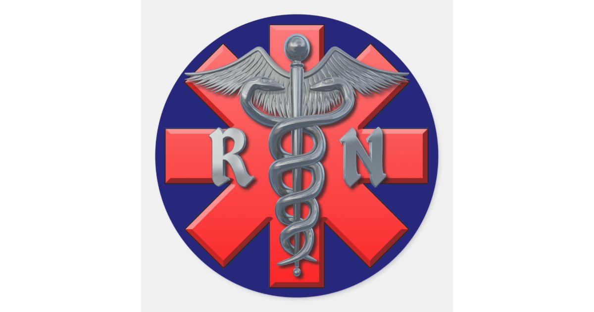 Registered Nurse Symbol Classic Round Sticker | Zazzle