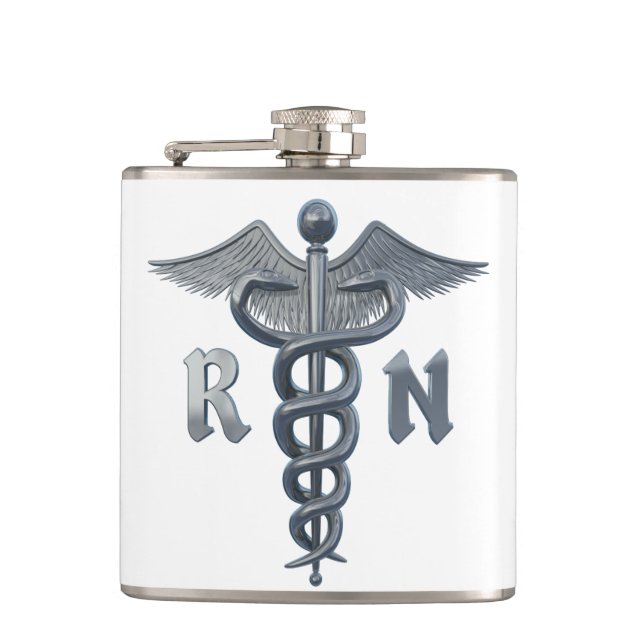 Registered Nurse Symbol Flask (Front)