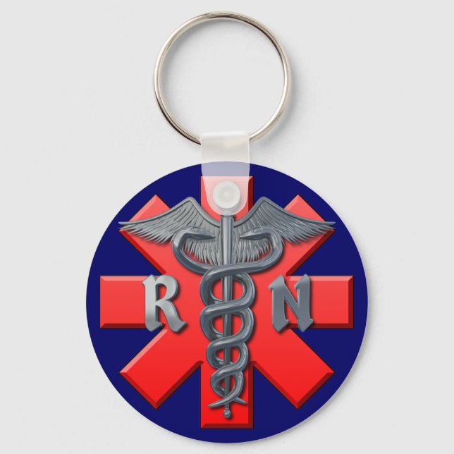 Registered Nurse Symbol Keychain (Front)