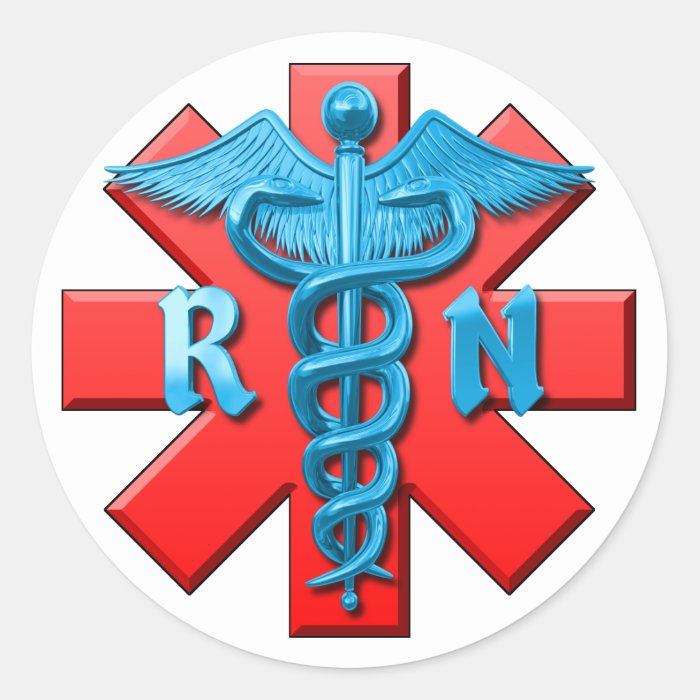 Registered Nurse Symbol Round Stickers