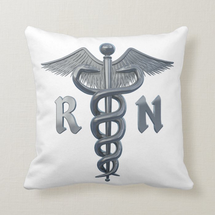 Registered Nurse Symbol Throw Pillows
