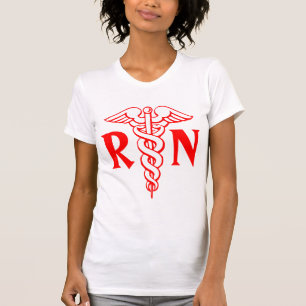 Registered nurse tee shirts RN caduceus symbol