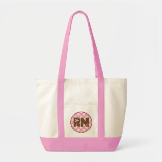 Registered Nurse Tote Bag Pink Polka Dots