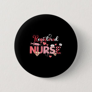 Registered Nurse Valentines Day Scrub Top Women Sc Button