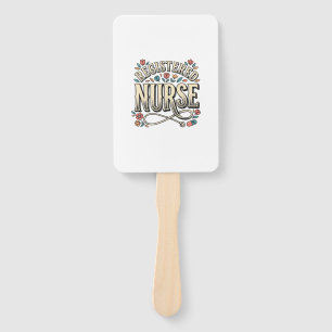 Registered Nurse Vintage Floral Typography Shirt D Hand Fan