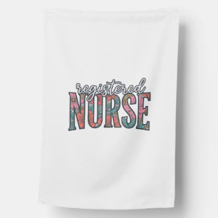 Registered Nurse Vintage Floral Typography Shirt D House Flag