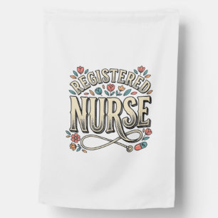 Registered Nurse Vintage Floral Typography Shirt D House Flag