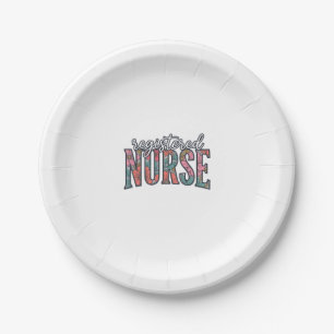 Registered Nurse Vintage Floral Typography Shirt D Paper Plates