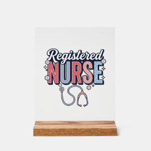 Registered Nurse Vintage Vector Shirt Design_1 Acrylic Sign