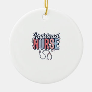 Registered Nurse Vintage Vector Shirt Design_1 Ceramic Ornament
