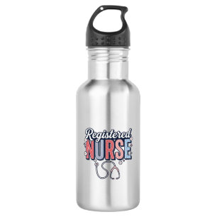 Registered Nurse Vintage Vector Shirt Design_1 Stainless Steel Water Bottle
